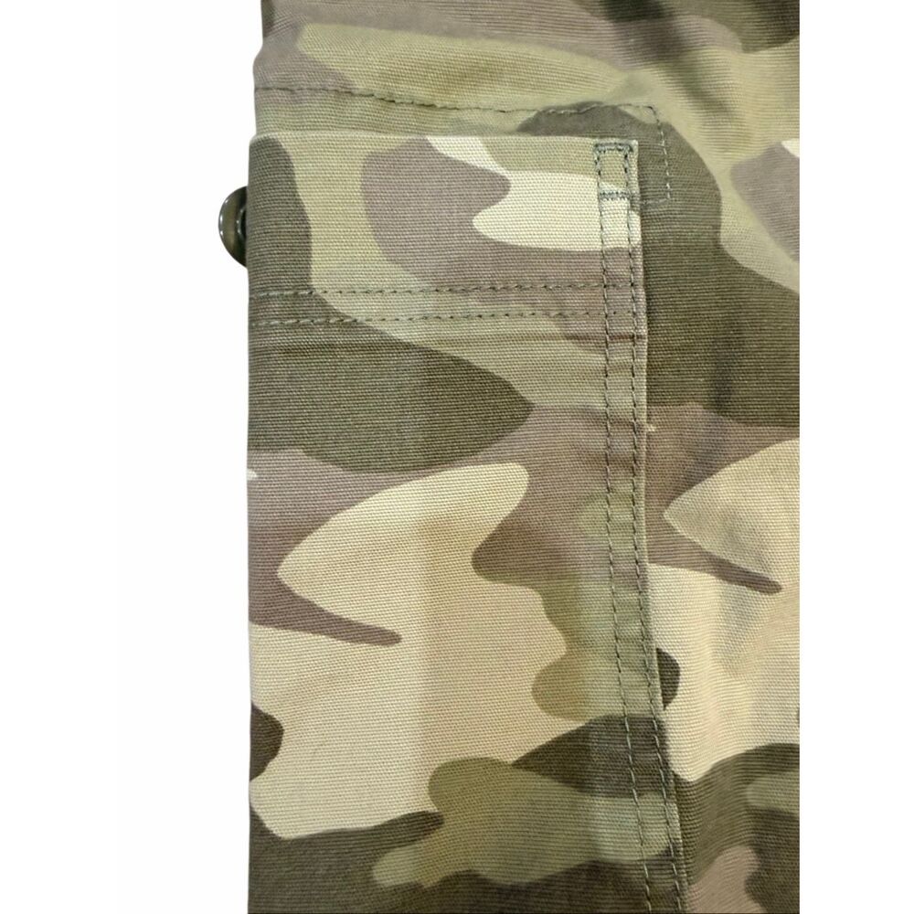 New Anthopologie X Pilco Women's Size 28 Green Camo Cropped Pants Button Fly - Picture 6 of 12